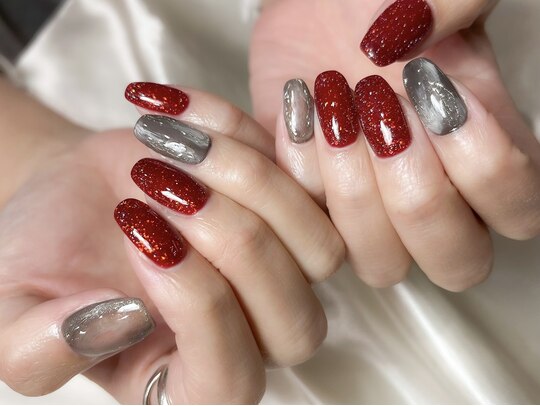 クリスマスのオーナメントネイル＆ワンカラーネイル♫ - 西荻窪 ネイルサロンラパン