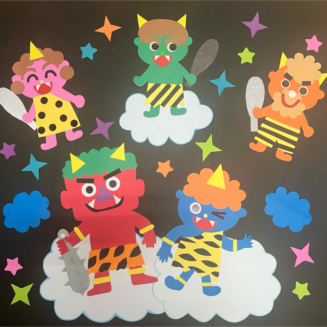 壁面飾り 節分 製作 節分壁面 鬼 - hoiku-no-wa - BOOTH