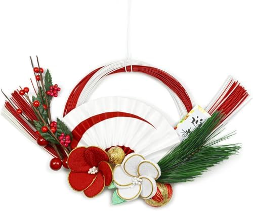 100均造花 アレンジ 簡単！和モダン しめ飾り お正月飾り の作り方！フラワーアレンジメント・玄関飾り・Japanese flowerarrangement・dry flower