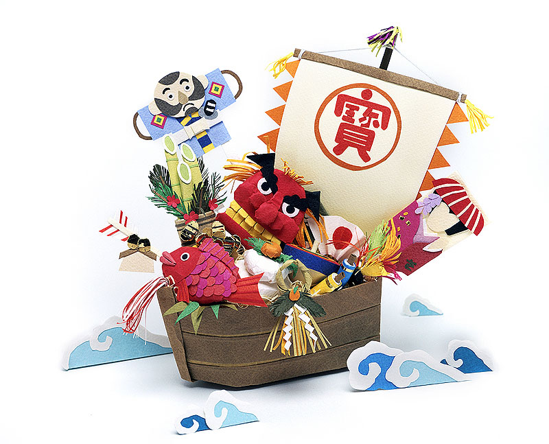 お正月イラスト無料飾り セット2イラストダウンロード