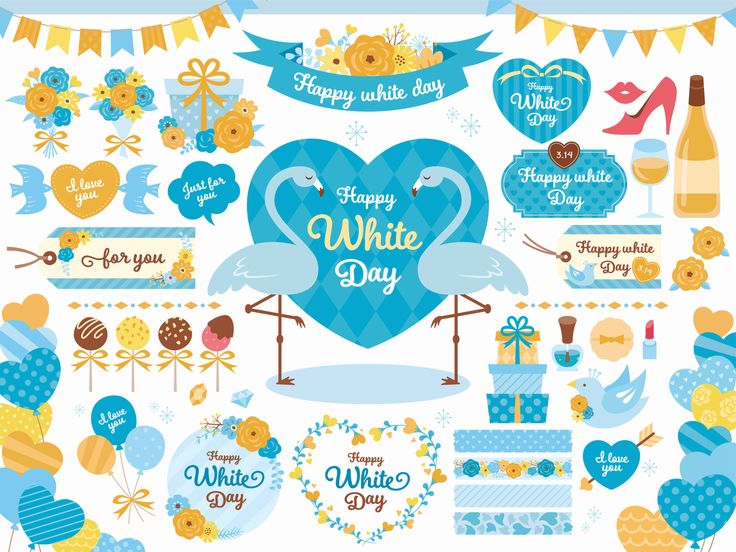 いろんなクッキーのホワイトデーイラストのフリー素材イラストイメージ