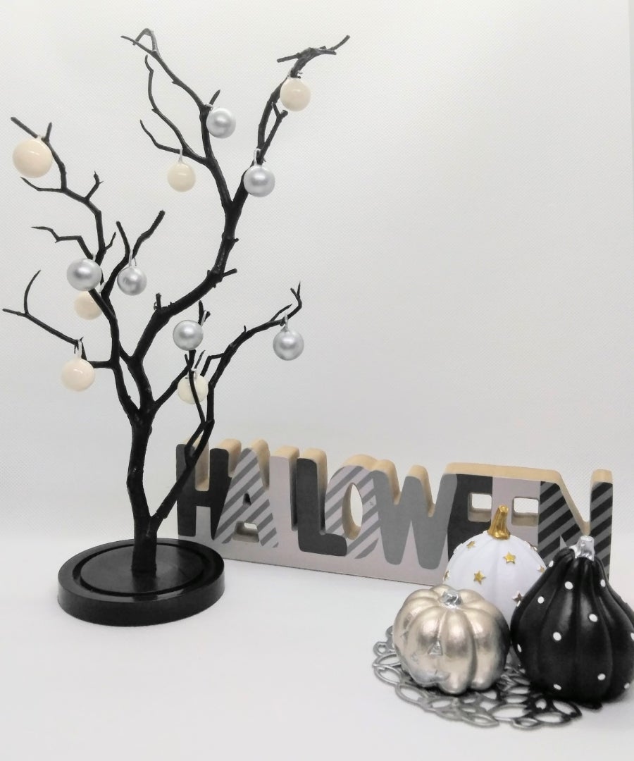 100均 セリア 新作ハロウィングッズ！一目惚れしたパンプキンオーナメントが、モノトーンで可愛すぎる！ : usagi works Poweredby ライブドアブログ