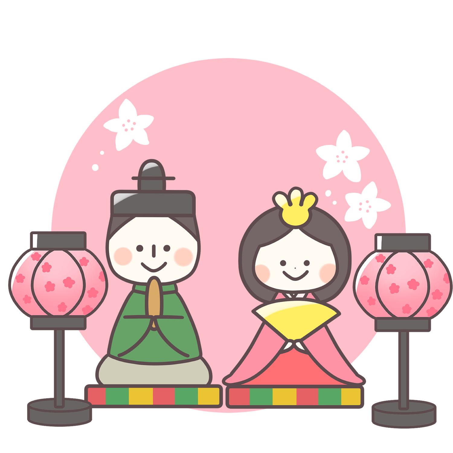 ひな祭り 動物のひな人形：イラスト無料