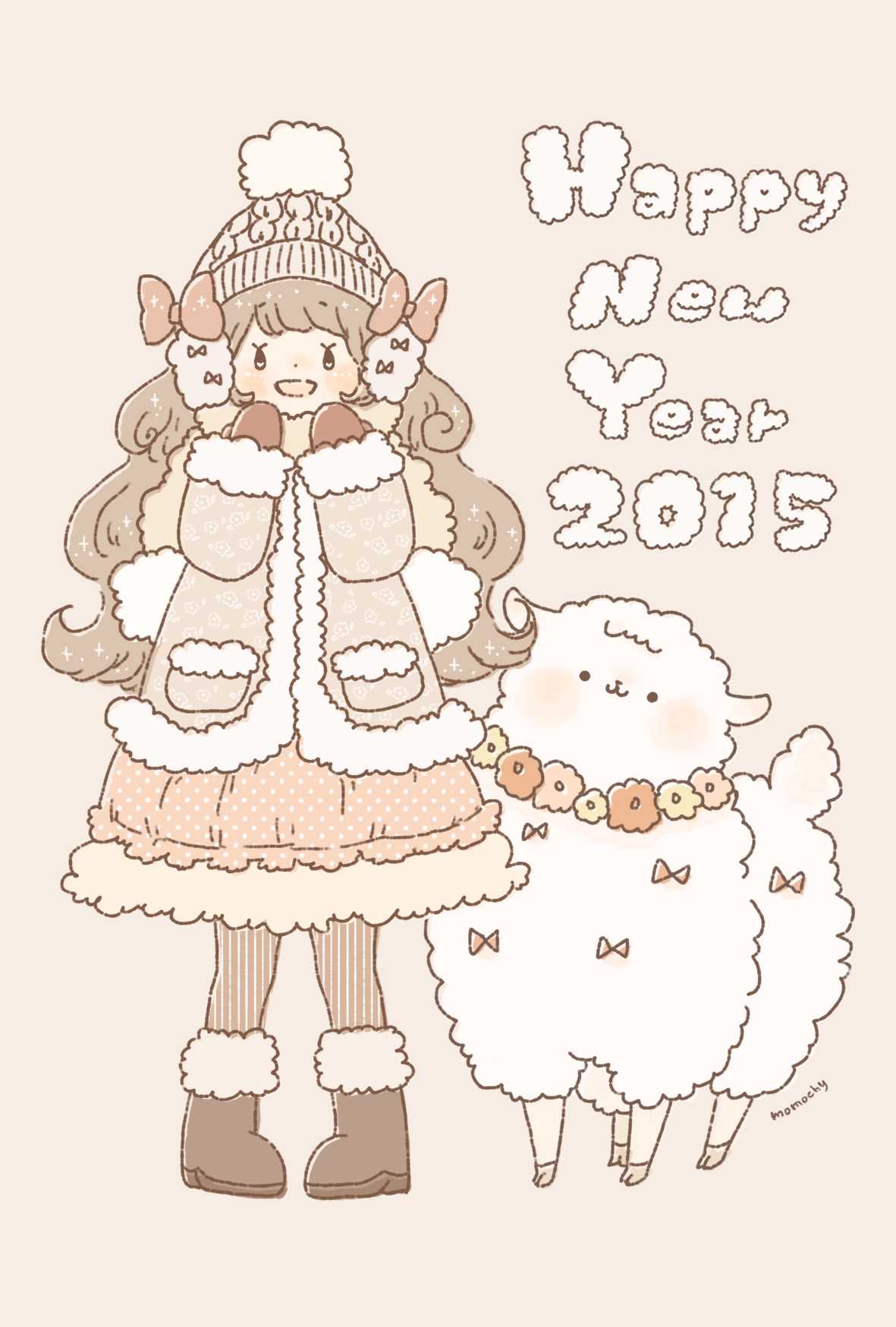 年賀状デザイン2025 可愛い手描きTikTok