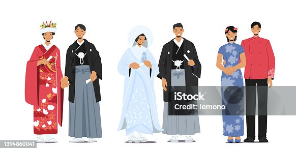 フリーイラスト和装の結婚式を挙げるシロクマパブリックドメインQ：著作権フリー画像素材集