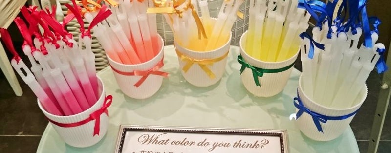 DIY お色直し色当てクイズ準備ずぼら卒花のDIYウェディング@表参道の某式場