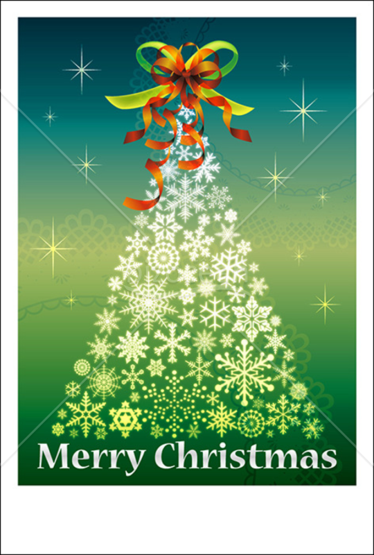 クリスマス動画 雪とツリーのメッセージカード Christmas card