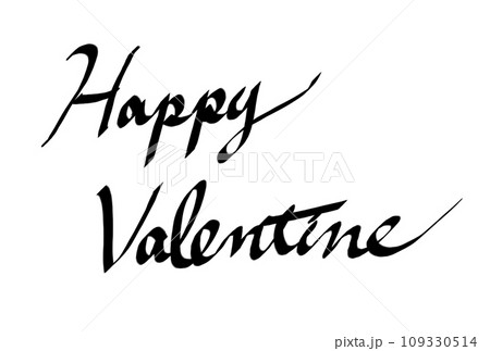 バレンタインデーロゴマーク 筆記体 ハッピーバレンタイン 2.14 グラフィック素材169661060- イメージマート