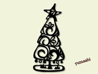 切り絵 「クリスマスツリー」＆プレゼント箱