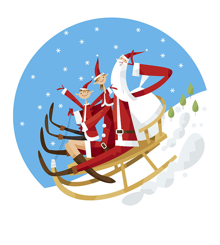そりとサンタイラスト画像とPSDフリー素材透過の無料ダウンロード - Pngtree