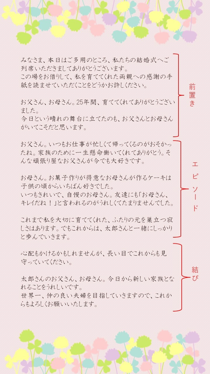 感動的な結婚式に！両親への手紙の書き方・文例集