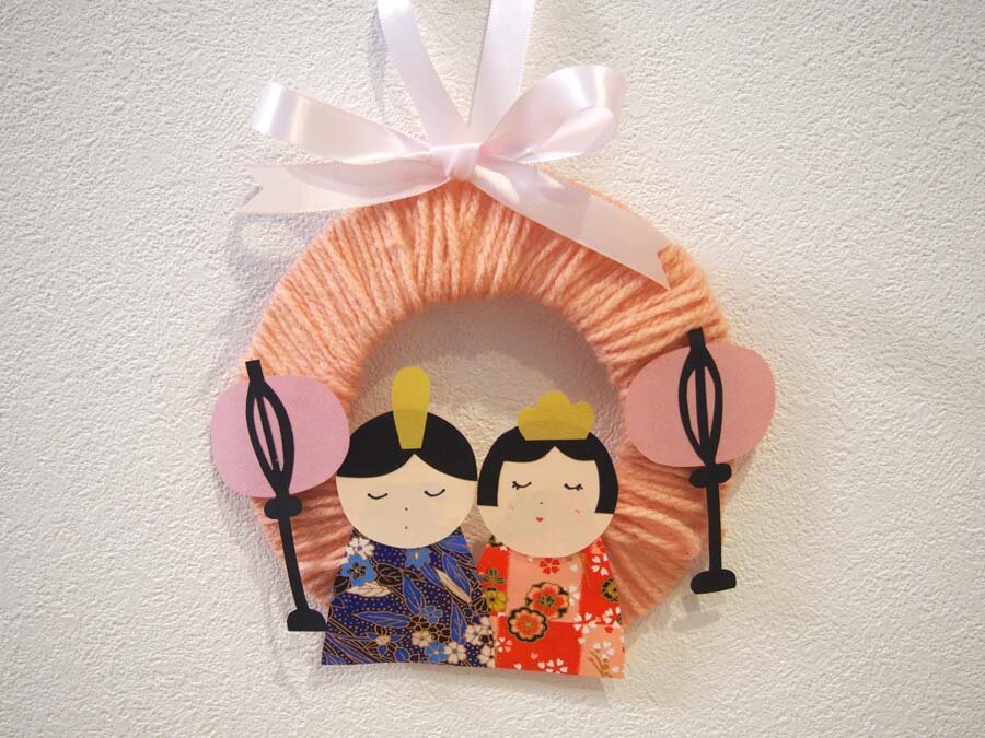 3月ひなまつりのかわいい壁面装飾「おびなめびな」