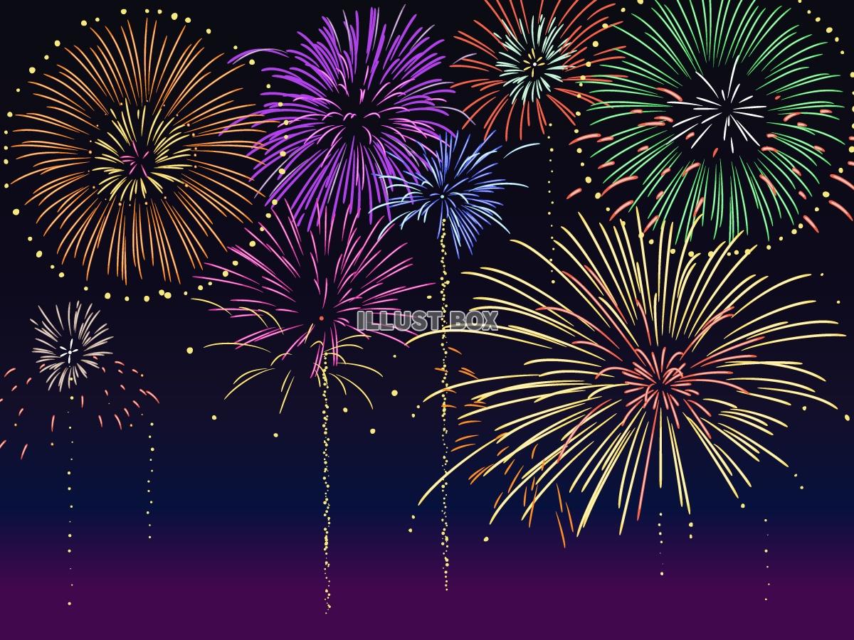 フリーイラスト屋台が並んだ花火大会の背景でアハ体験GAHAG著作権フリー写真・イラスト素材集 - GAHAG著作権フリー写真・ イラスト素材集