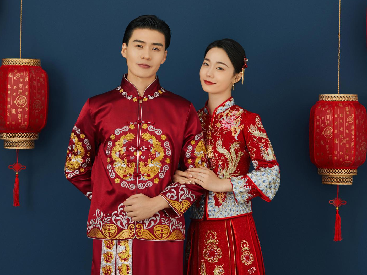 チャイナ風 花嫁衣装 レディース メンズ 中国風ウエディングドレス 中華服 上下2点セット 新郎 新婦 夫婦お揃い チャイナ服 中国伝統結婚式 披露宴二次 : こむどりストア - 通販 - Yahoo!ショッピング