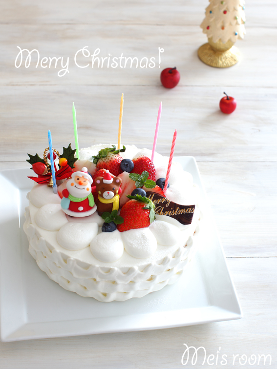 クリスマスツリーとお菓子の家のケーキ