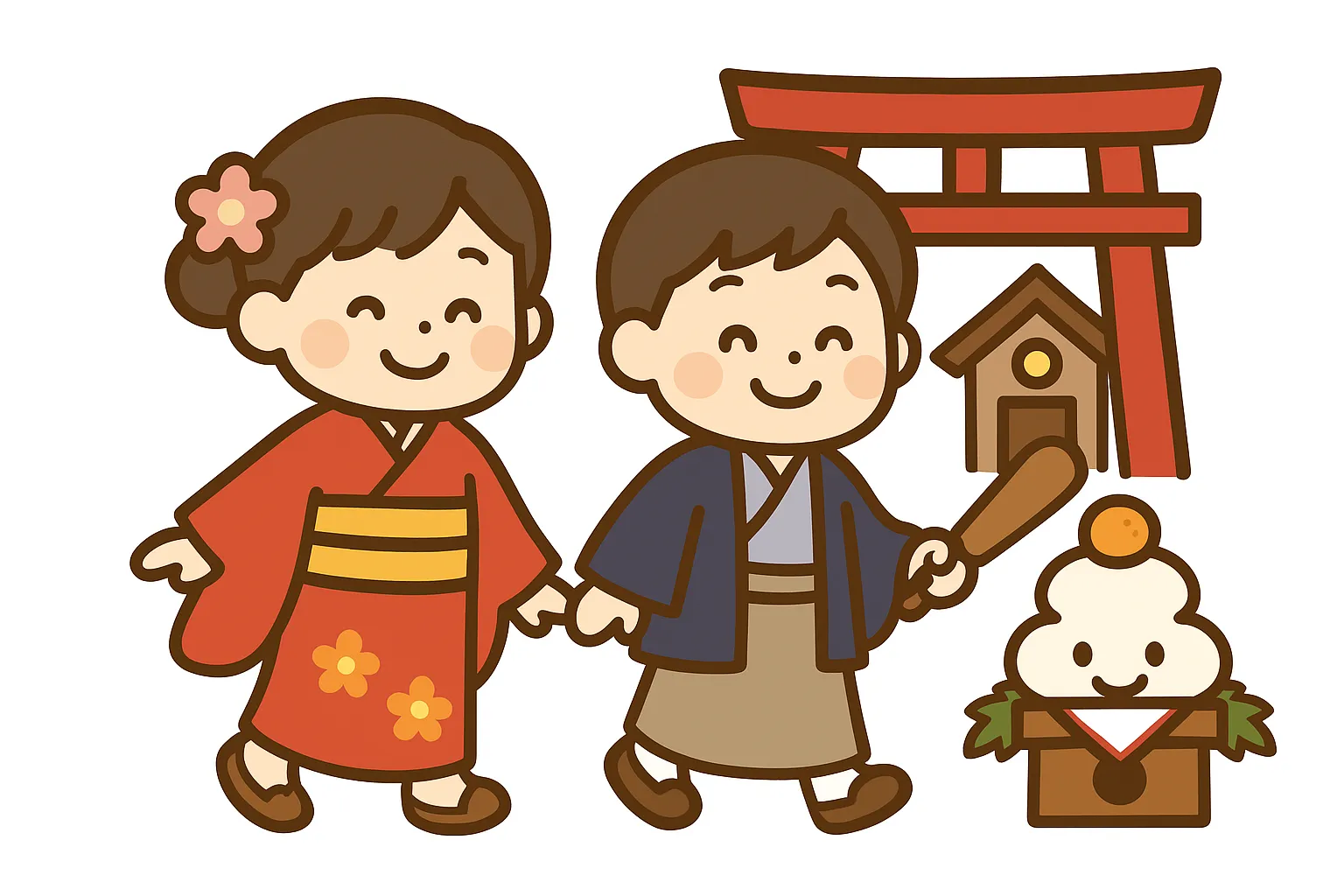 初詣セット1イラスト - No: 22347174無料イラスト・フリー素材なら「イラストAC」