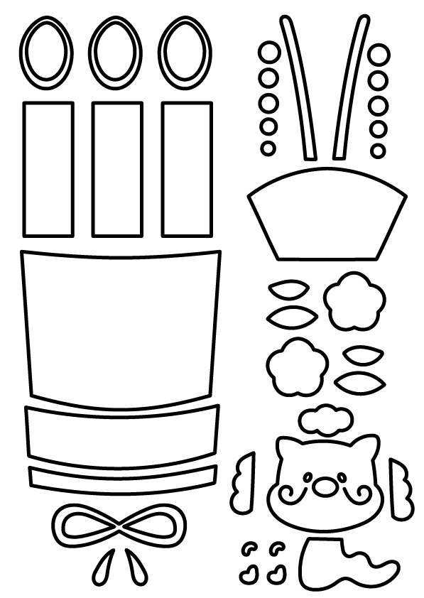 型紙を保育の便利なフリー素材 1月の壁面無料ダウンロード！wosawosa