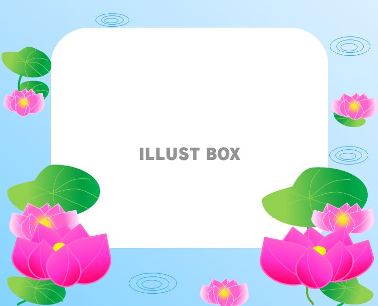 夏とお盆のシンプルなフレームとイラストイラスト