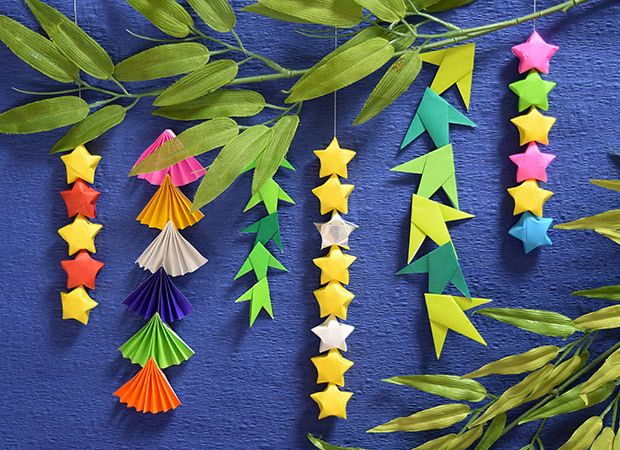 折り紙 七夕飾り簡単で可愛い！くす玉の笹飾り 吹き流し風 の作り方 DIYorigami Easy and cute! Kusudamahanging decoration