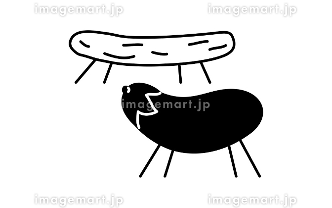 モノクロ お盆休みイラストセットイラスト - No: 22968396無料イラスト・フリー素材なら「イラストAC」