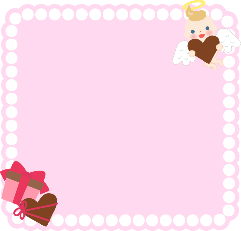 バレンタインデーのフレーム お便り・お便りフレーム フレーム・テンプレート の無料イラスト介護アンテナ