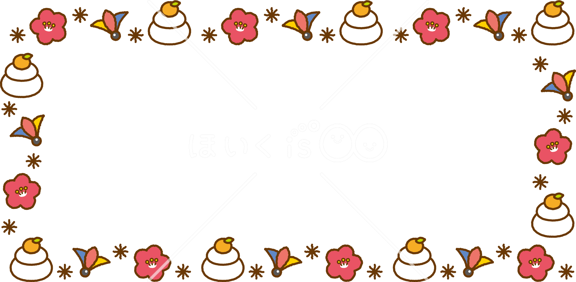 お正月フレームイラスト無料素材ならフリービーAC