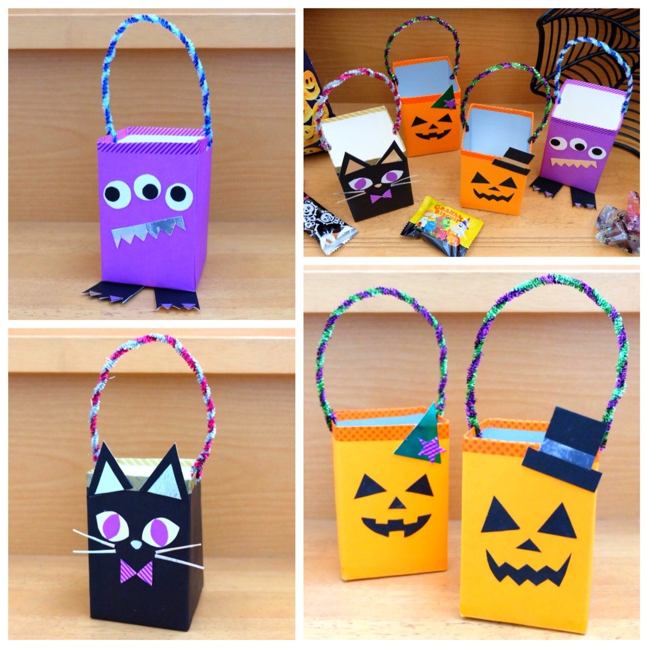 紙皿ハロウィンバッグの作り方 簡単でかわいいカボチャとネコ- YouTube