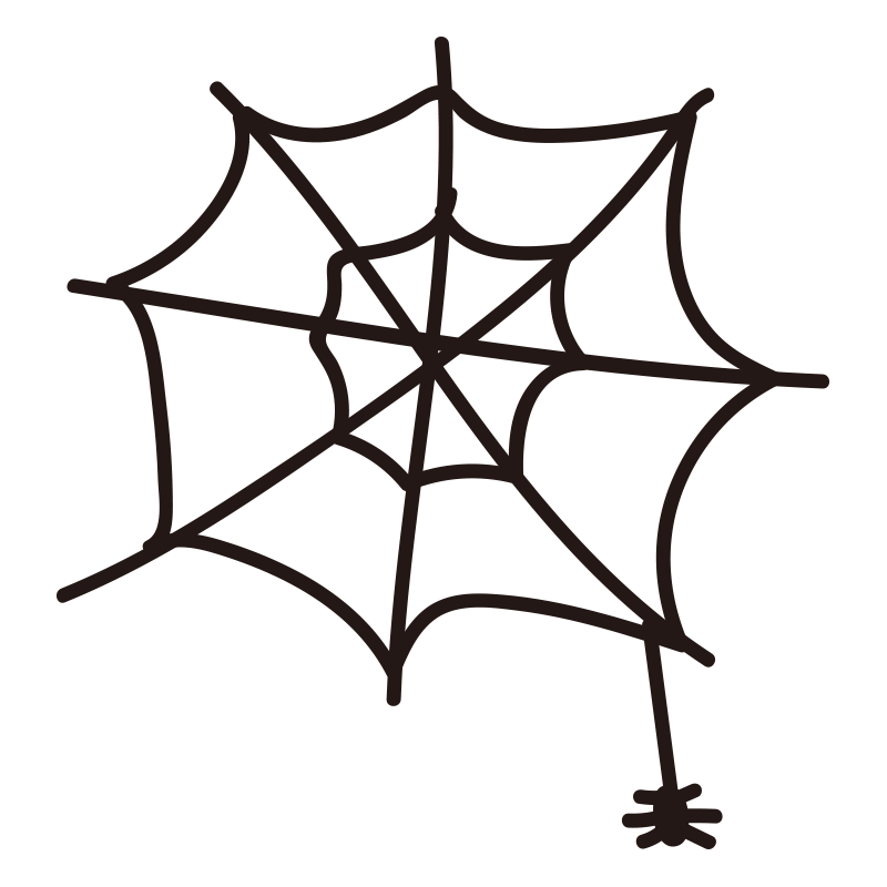 蜘蛛の巣 コウモリ ハロウィンのイラスト無料のフリー素材 イラストエイト