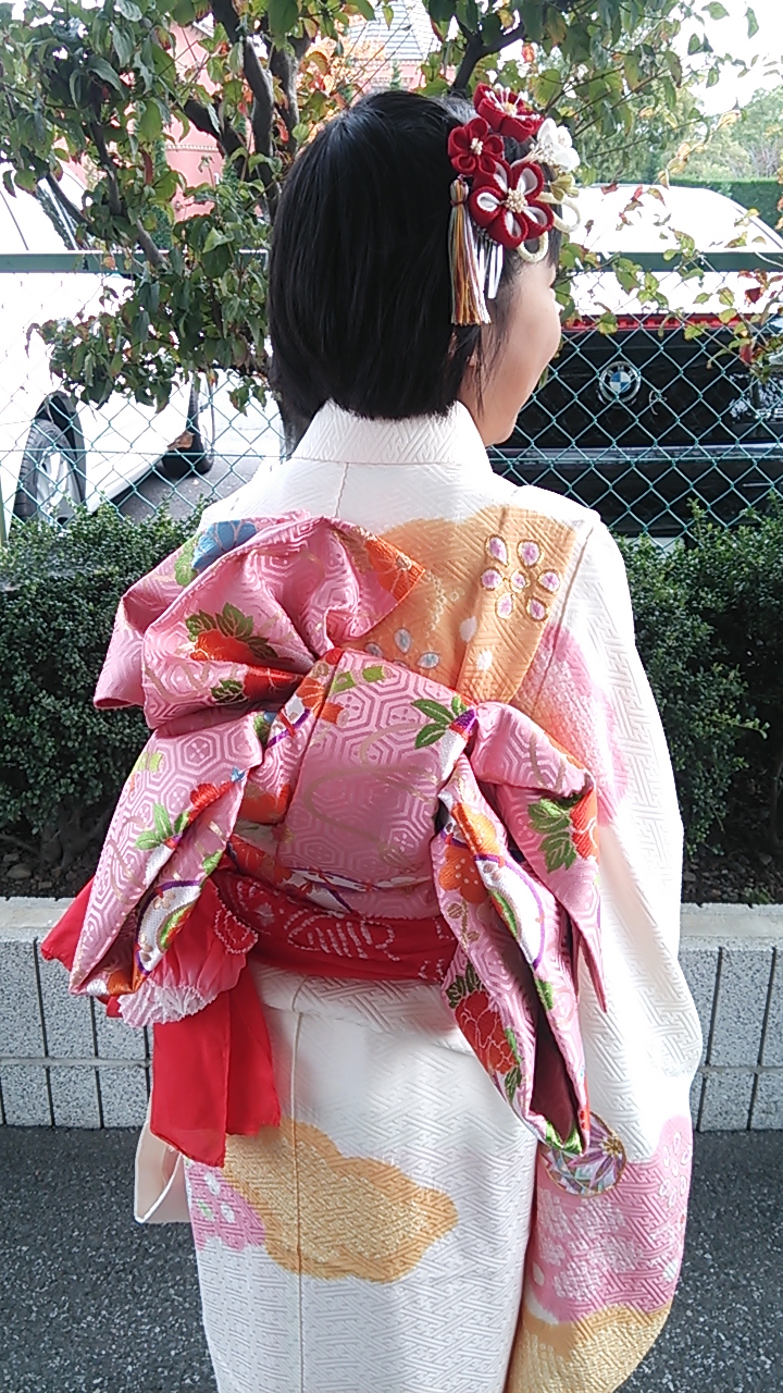 七五三 7歳女の子用 結び帯七五三 帯結び 簡単！かわいい！！７歳手結び