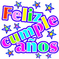 スペイン語＆日本語 お祝いスタンプ 誕生日