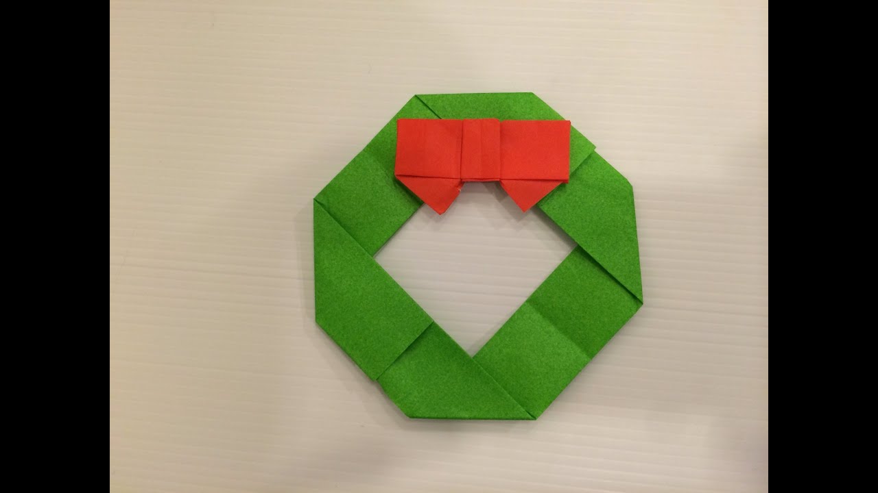 クリスマス工作 折り紙で作る！かわいい！ クリスマスリース簡単工作 手作りクリスマス飾り Handmade Christmas wreath