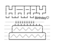 誕生日、ケーキ、おめでとう AAセットAsciiArt*AsciiArt