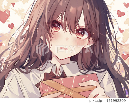 無料イラストバレンタインチョコを手作りする女性パブリックドメインQ：著作権フリー画像素材集