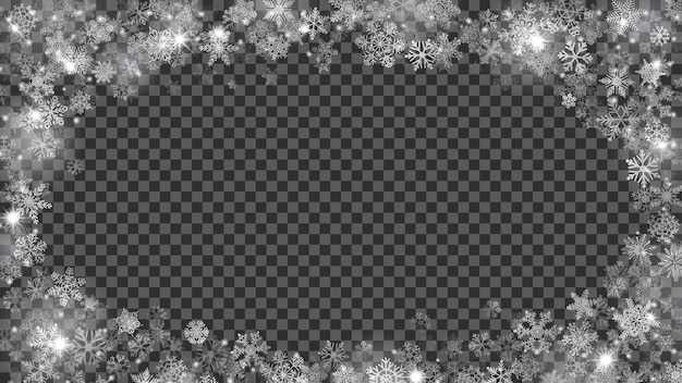 星と雪の結晶のクリスマスフレーム背景無料イラスト素材素材ラボ