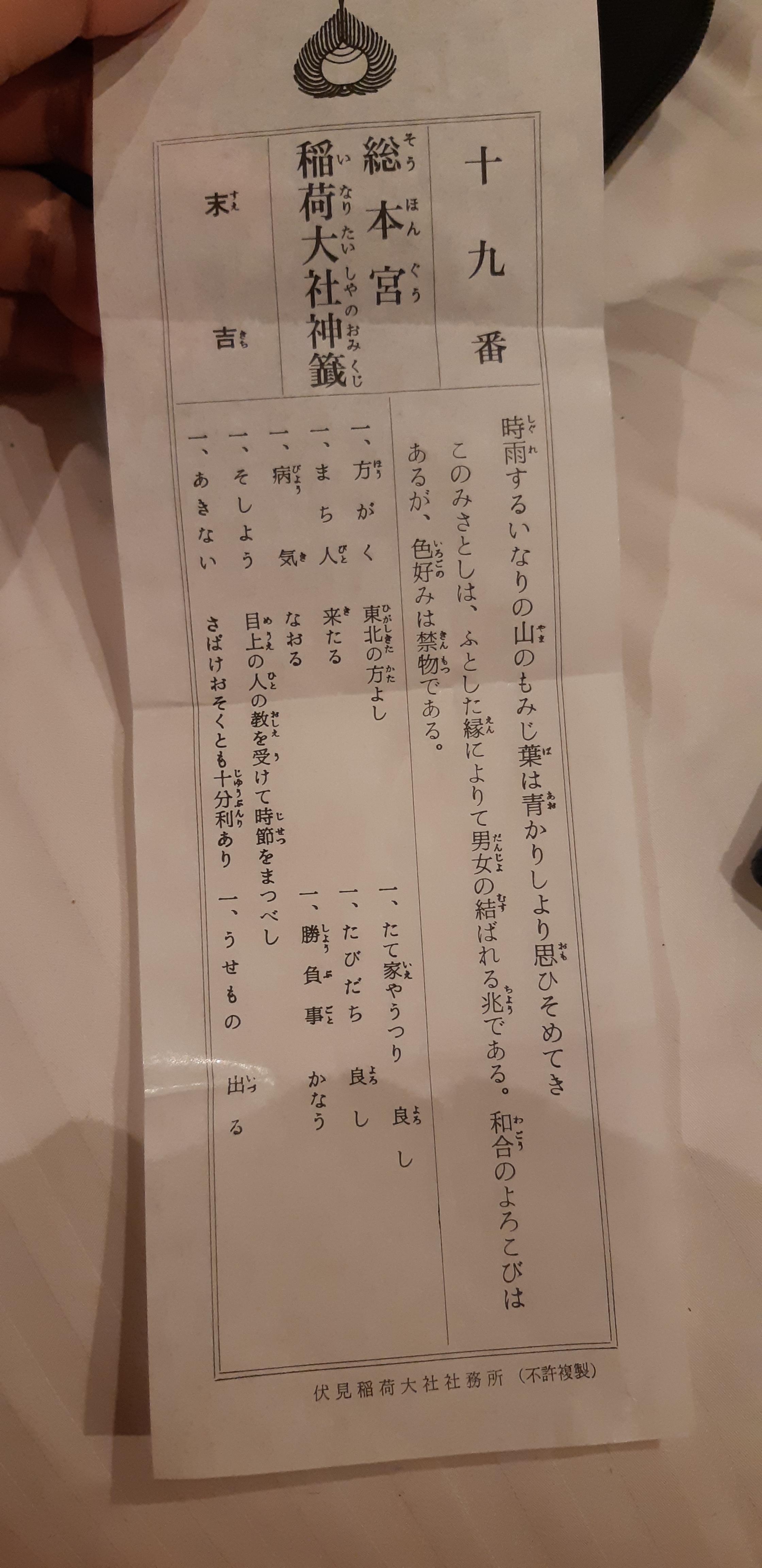 大吉前陣子去茨城取材，拜訪了「笠間稻荷神社」。說到稻荷神社，大家最有印象的應該是京都的伏見稻荷大社吧，但其實它們都是日本三大稻荷神社之一唷！參拜完，等待社方人員寫御朱印時，看到外頭有擺放狐狸造型的御神籤，決定在這抽支籤，看看自己接下來的運勢是如何