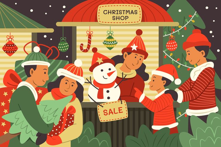 クリスマスパーティーのイラスト商用可・フリーイラスト素材ソコスト