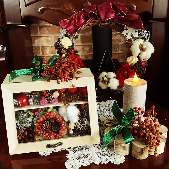 100均材料で作れる！ギフトボックスのクリスマスリースSunny's Life ~お気にいりと暮らす毎日