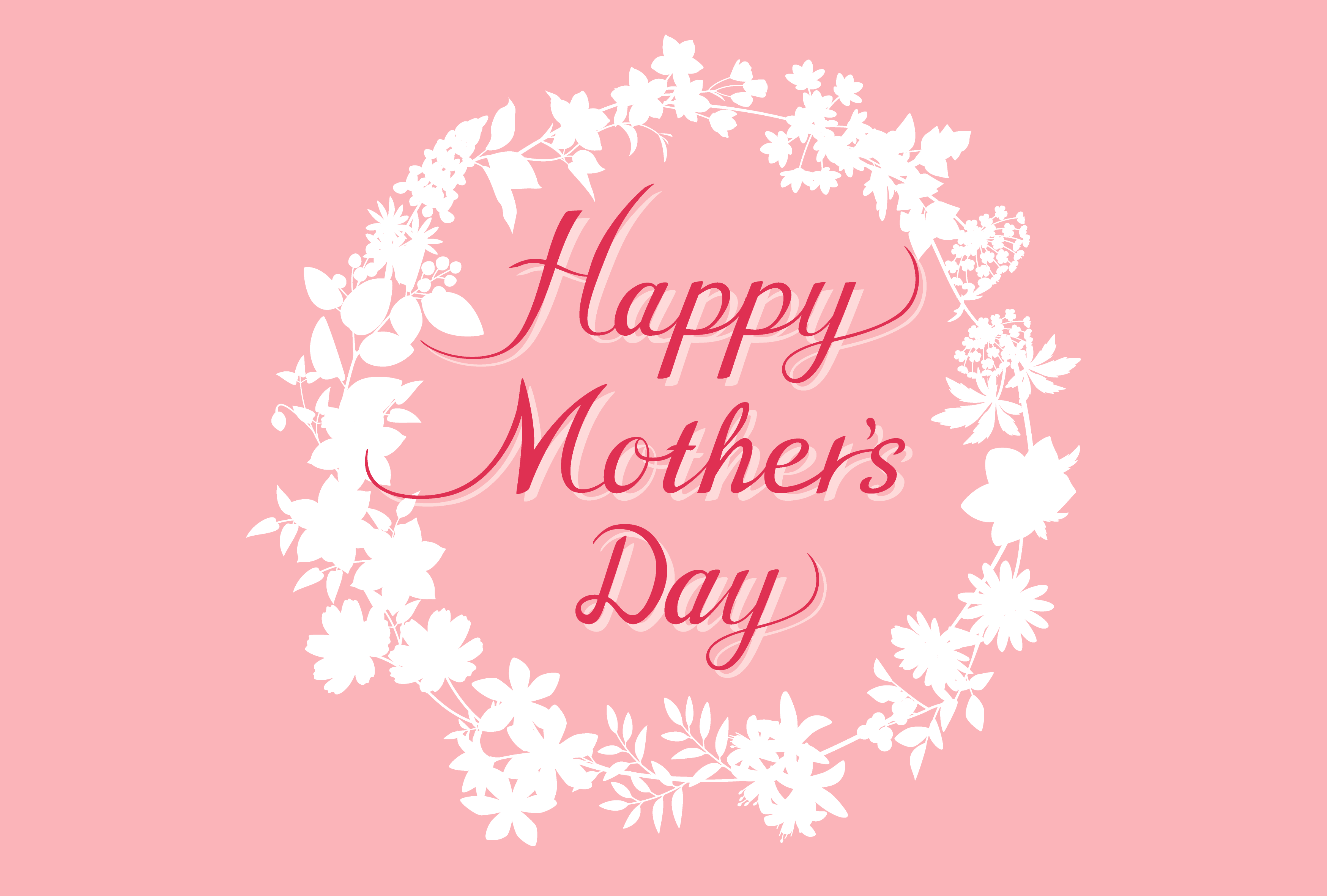 水色ベースの花のリース状の母の日向けメッセージカードの無料メッセージカードテンプレート 18567 - デザインAC