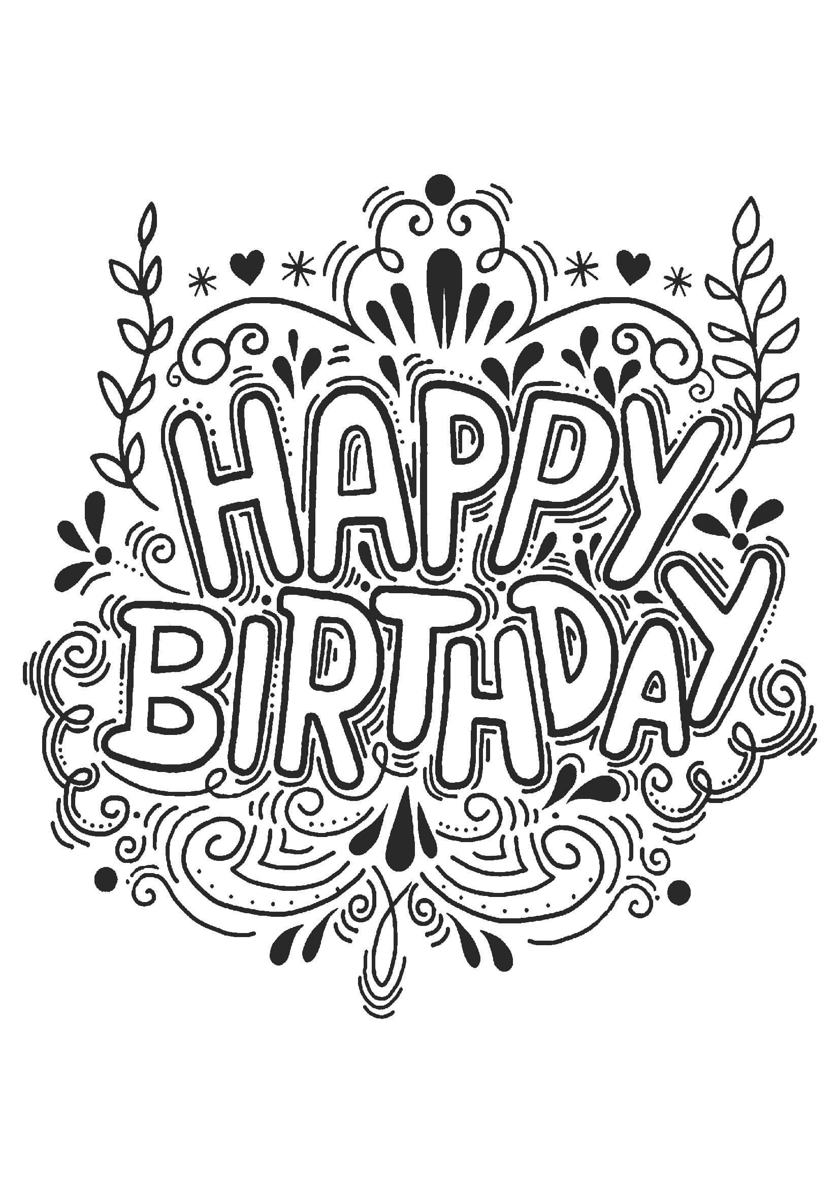 お誕生日おめでとうぬりえ 画像 - Freepikで無料ダウンロード