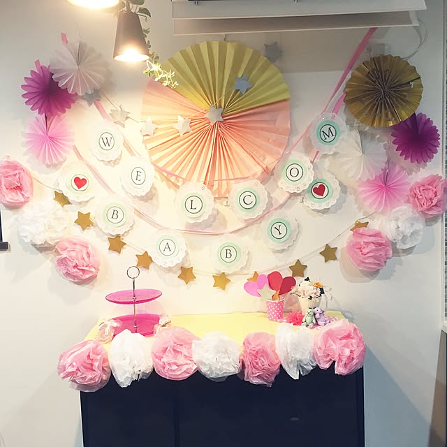 AmazonLumierechat ベビーシャワー 飾り 飾りつけ 装飾 バルーン ガーランド ピンク ブルー 男の子 女の子 クマa-b3632 Welcome Boy風船・バルーンおもちゃ