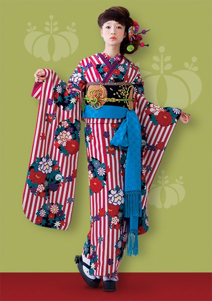 成人式振袖レンタル！レトロモダンで個性的なビンテージ振袖＆しごきで帯結びアレンジ♡振袖コーデは楽しいですね *´ω｀*ブライダルおりづる貸衣装レンタル衣装