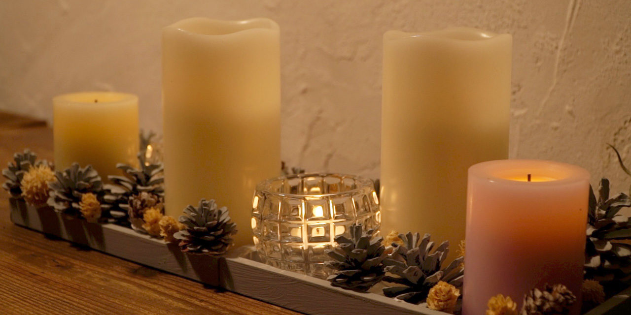 安らかに眠れる方法。1 fのゆらぎで癒される キャンドルアレンジメントGLU:CK Floristik グリュック フローリスティーク