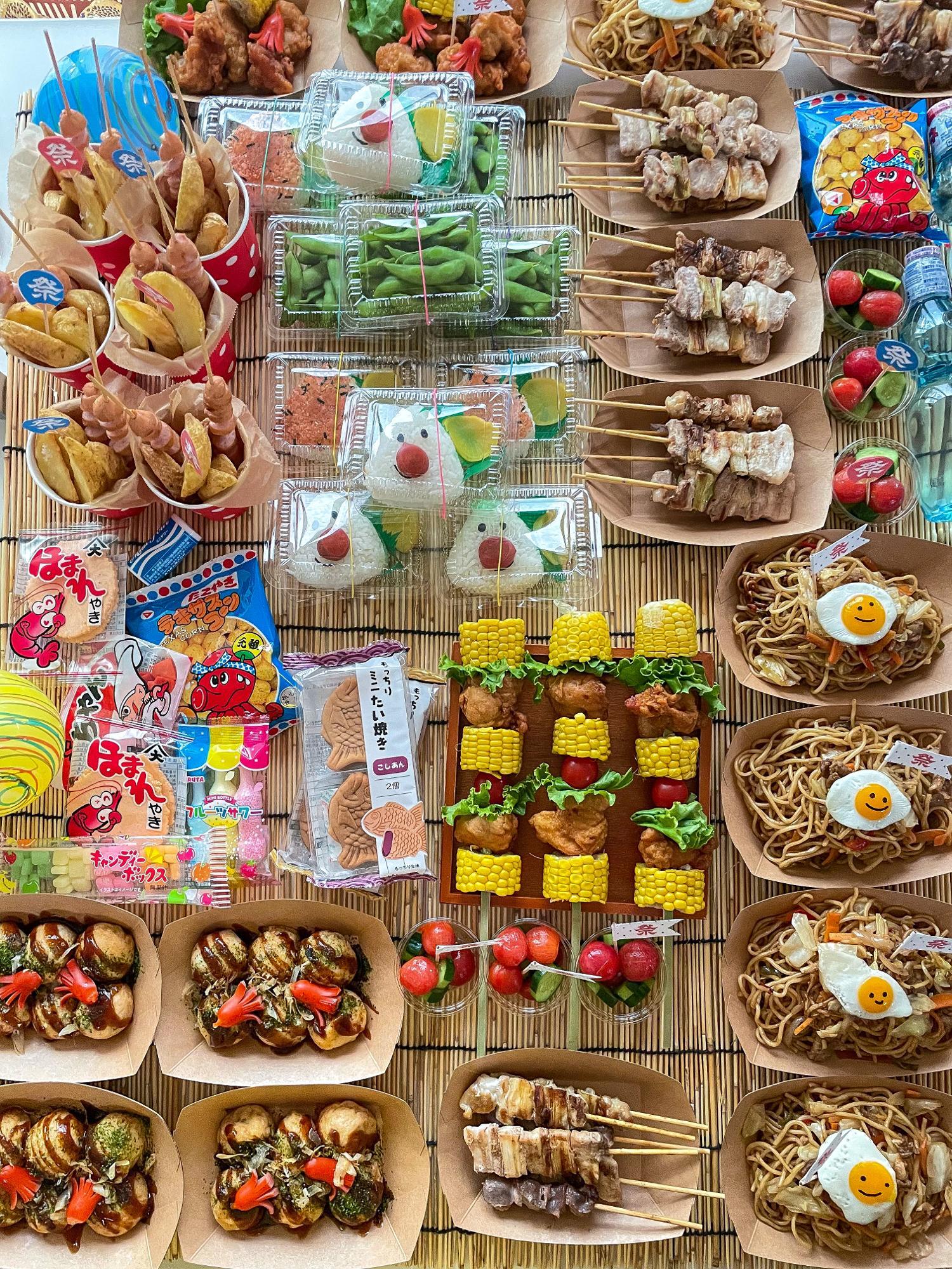 おうち縁日ごっこ♪すみっコぐらし夏祭りパーティーで可愛い屋台メニュー行事食百花