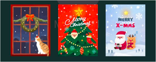 lineで送れる無料グリーティングカード・クリスマスカード 2024～2025年 メッセージ例文ありstamp party スタンプパーティLINE