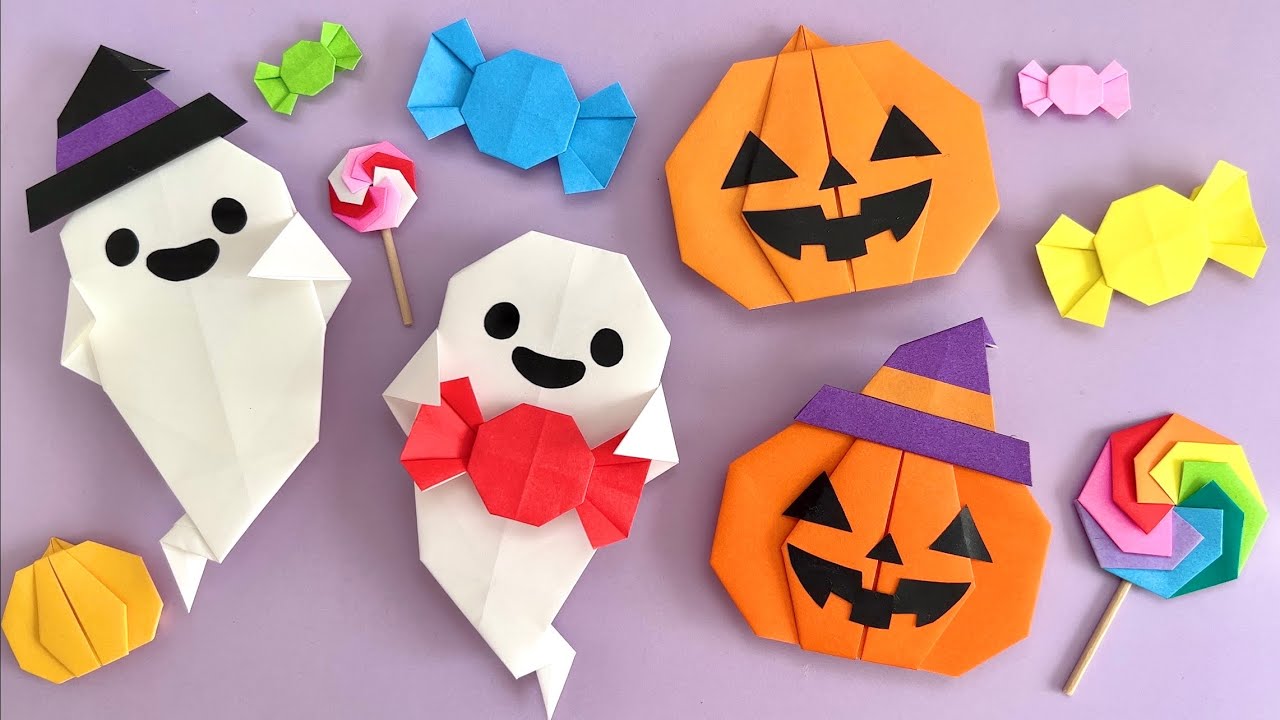 ハロウィン☆折り紙 1枚で作るおばけとかぼちゃのランタン – 可愛くて簡単なパンプキン Origami HalloweenGhost＆Jack-o'-Lanternshigeyuki.net