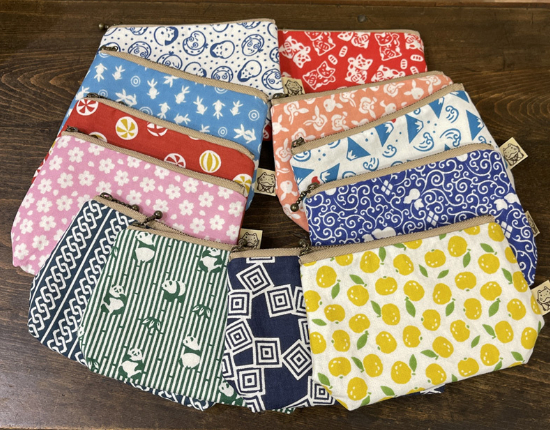 手拭い＋巾着ポーチ＋天然染色キット柿渋 × 湯の花温泉染研究所