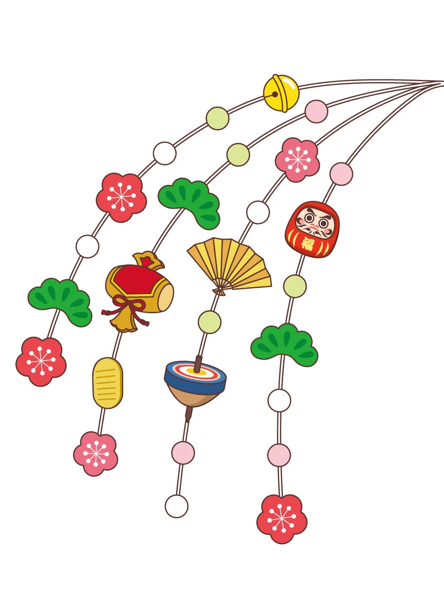 1月 無料フレームイラスト 正月飾り 38067素材Good