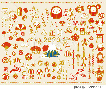 和柄に並ぶかわいい七福神の正月イラスト年賀状2026無料午年の年賀状テンプレートと馬のイラスト年賀状 でざいんばんく