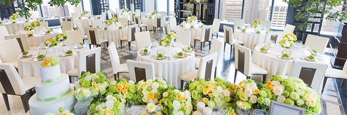 海浜幕張駅前の結婚式場「グランサウスオーシャンズ」の会場装飾