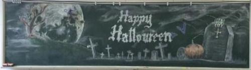 黒板とチョークで楽しむ大人ハロウィーン DIY:chalkart:Halloween